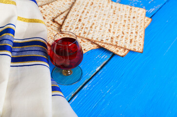 Jewish culture with passover matzo pesach