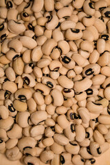 vertical overhead heap black eyed peas raw beans ingredient uncooked pile washed cooking background recipe food display