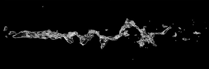 Fototapeta na wymiar Water splash with bubbles of air on black background. 3d illustration.