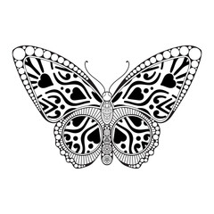 vector butterfly black and white element line art print design