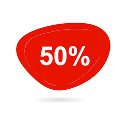 fifty percent discount sticker vector illustration  