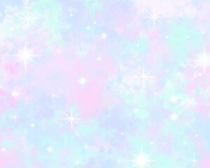 Rainbow galaxy sky stars bokeh banner background