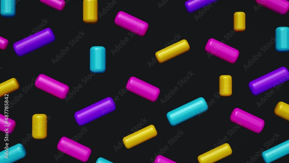 Poster abstract colorful animated background. 3d 4k animation