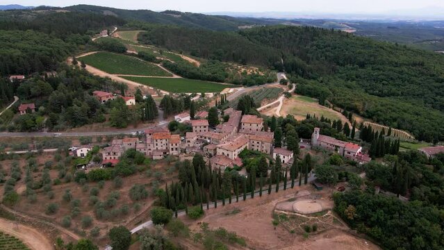 Drone fly in 4K Fiesole near Florence