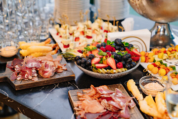 food on the served festive table. Catering.