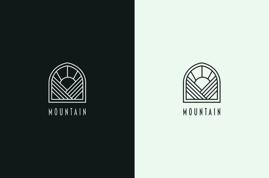 abstract mountain landscapes logo, Travel logo