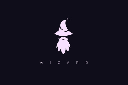 Creative minimal wizard warlock logo.