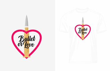 Tee Graphic Bullet Or Love Design Illustration