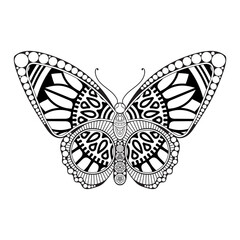 vector butterfly black and white element line art print design
