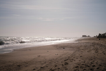 Spiaggia di Malaga in inverno controluce