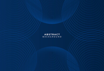 modern circle abstract presentation background. Luxury abstract decoration, halftone gradients, Dark blue background. Vector illustration.
