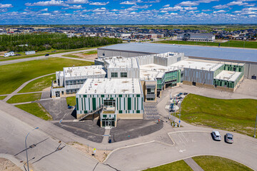 Aerial view of Warman, Saskatchewan on the Canadian Prairies