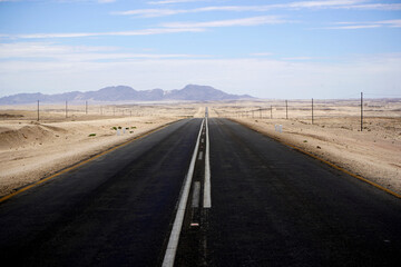 Open road in  a desert landscape