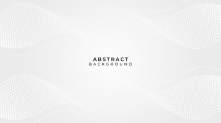 Abstract background white and gray color waves dot. Simple flat design with copy space. Minimal and modern banner design. Vector illustration