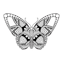 vector butterfly black and white element line art print design