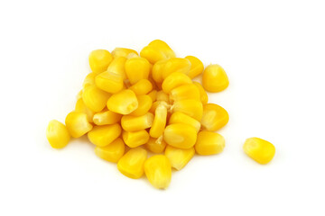 Yellow sweet corn isolated on white background