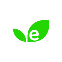 green eco icon, environmental logo, natural, health, fresh.