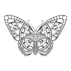 vector butterfly black and white element line art print design