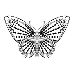 vector butterfly black and white element line art print design
