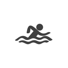 Swimming sport vector icon
