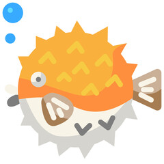 puffer fish flat icon © draftphic