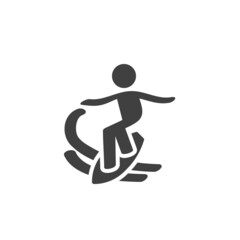 Surfing sport vector icon