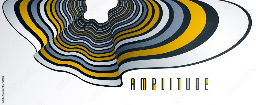 Poster abstract 3d trendy modern lines in perspective vector background, dimensional design cool element, f