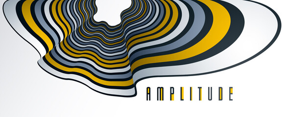 Obraz premium Abstract 3D trendy modern lines in perspective vector background, dimensional design cool element, funky style layout for ads posters banners and covers, perfect abstraction.