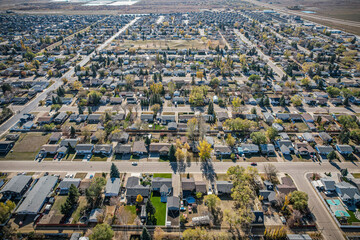 Aerial view of Martensville in central Saskatchewan