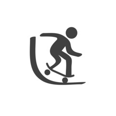 Skateboarding sport vector icon.