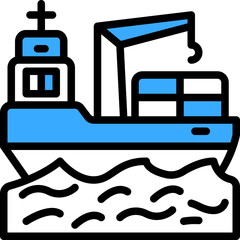 cruise ship one color icon