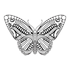 vector butterfly black and white element line art print design