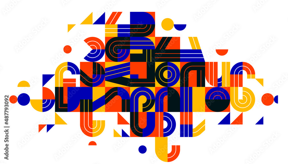 Canvas Prints abstract geometric composition vector design, colorful abstraction isolated on white, modern style s