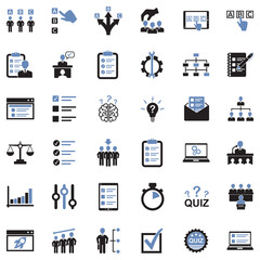 Testing Icons. Two Tone Flat Design. Vector Illustration.