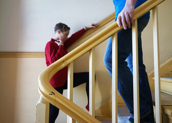 couple in stairwell relationship