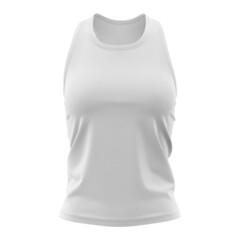 Women's Tank Top Mockup, Front View - 3D Illustration Isolated on White Background