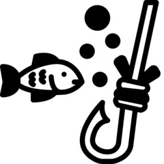 fishing tool solid line icon