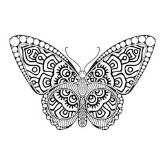 vector butterfly black and white element line art print design