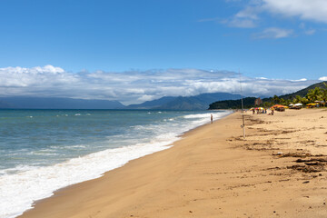 beach shore in sunny day with blue sky