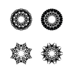 Set of mandala ornaments Isolated on white background. Veil illustration.