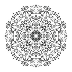 Circular pattern mandala art decoration elements