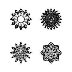 Set of mandala ornaments Isolated on white background. Vector.