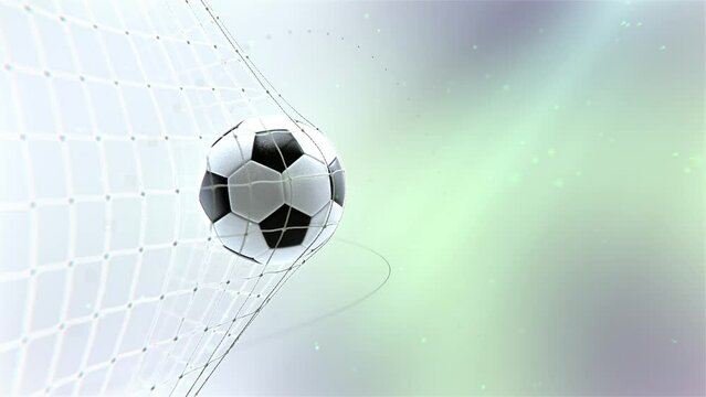 Soccer Football Ball  Hits net in slow motion Goal