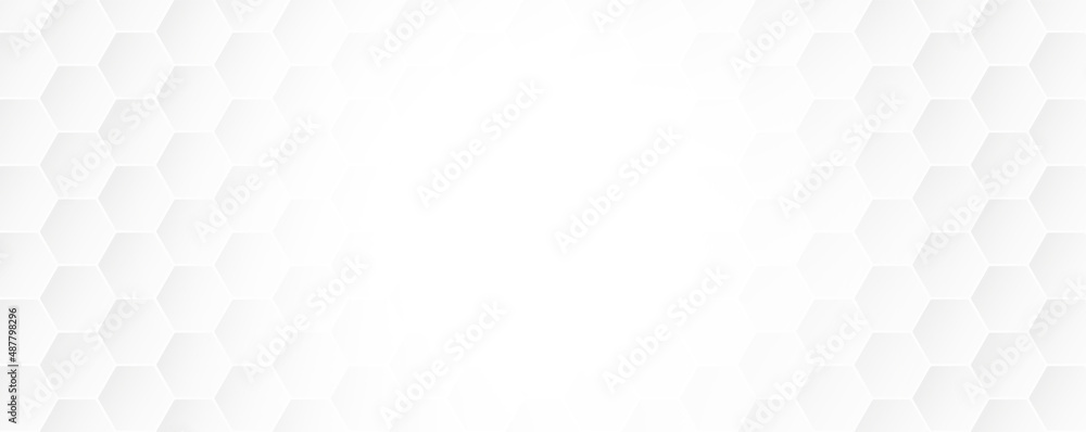 Poster abstract. embossed hexagon , honeycomb white background ,light and shadow ,vector