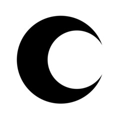 Vector Moon Icon. Geometrical Celestial Moon illustration. Crescent Moon Logo. magic, mystery, witch, astrology, astronomy © christina kostiv