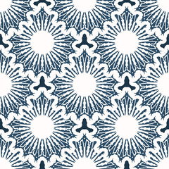 Endless background with retro patterns. Background with white and blue color. Good for prints. Vector.