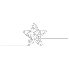 Star illusion in continuous one line drawing. Minimalistic vector illustration.