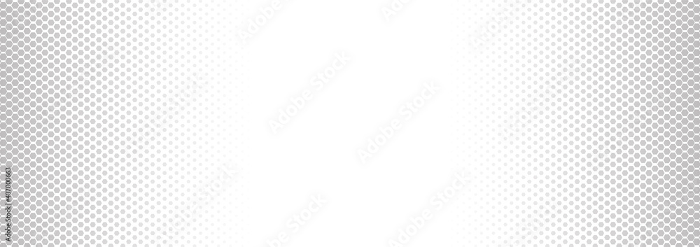 Fototapete Abstract white hexagon background. Hexagonal pattern. Gray gradient backdrop. White abstract background