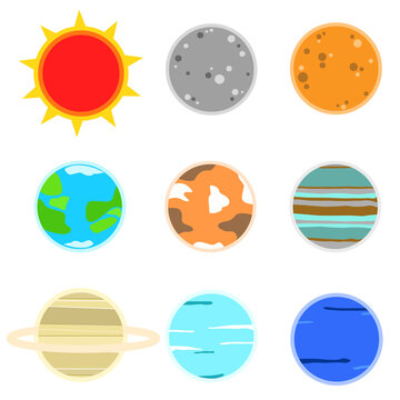 Planet icon set, Cute icons about planets.