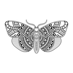 vector butterfly black and white element line art print design